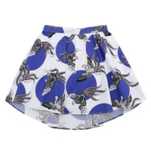 KENZO Blue & White Printed A-Line Skirt